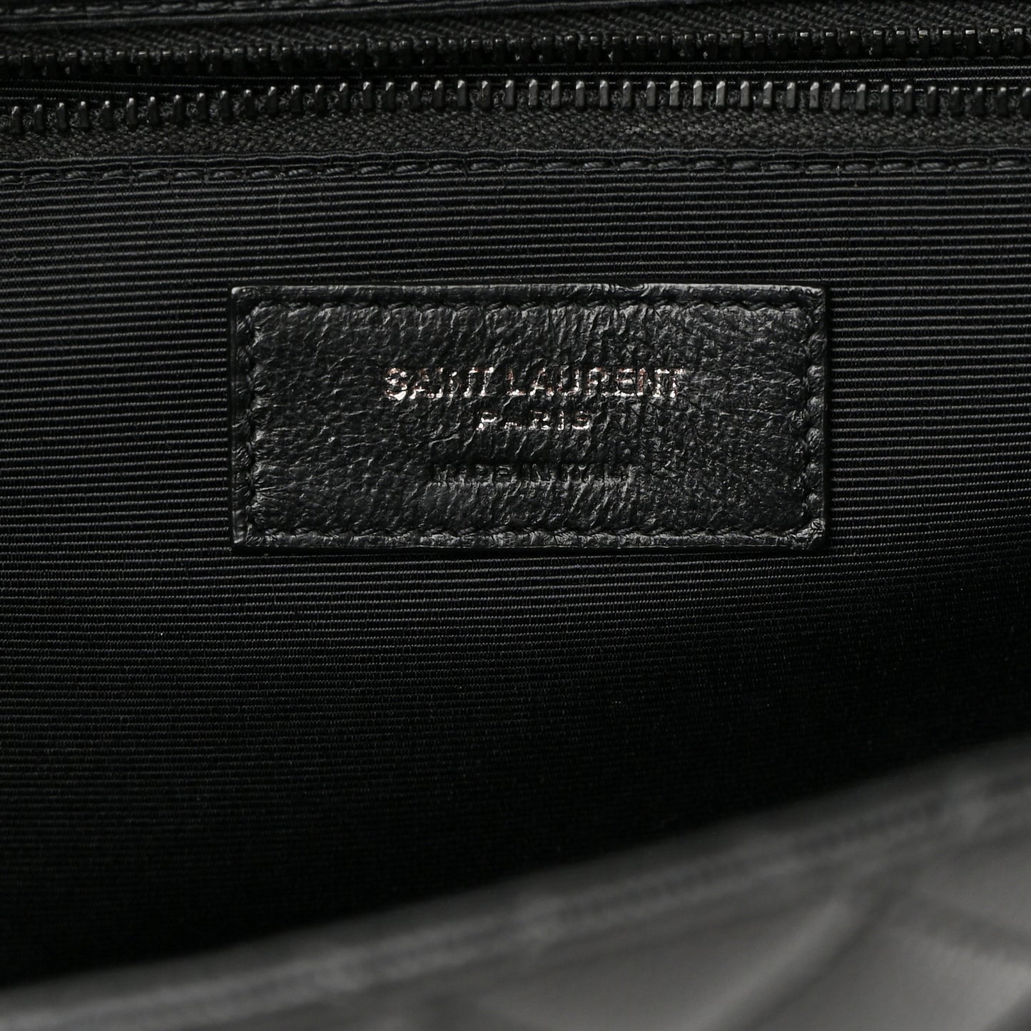 Grain De Poudre Textured Mixed Matelasse Large Triquilt Monogram Monochrome Satchel Black