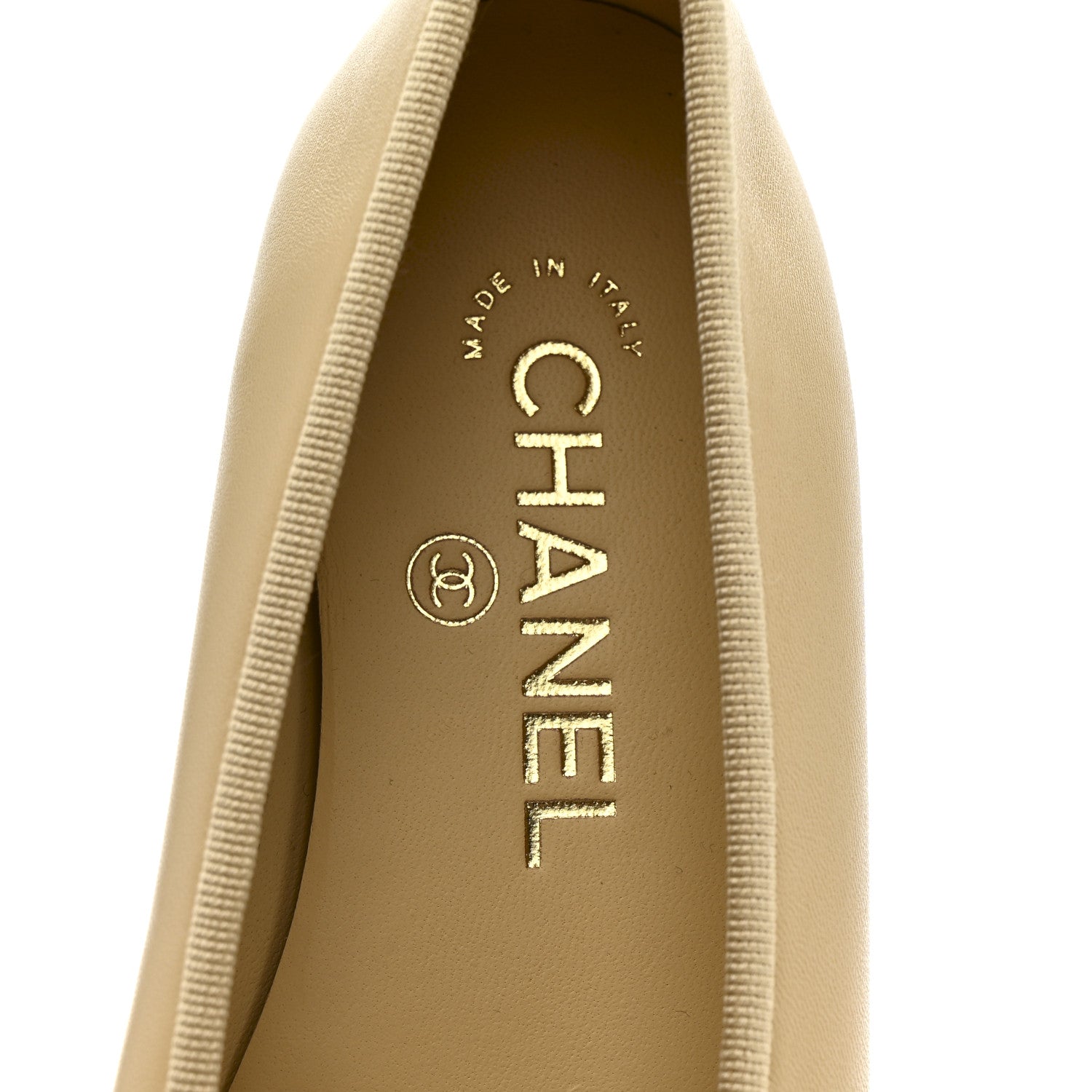 Chanel Lambskin Cap Toe CC Ballerina Flats 35.5 Beige Light Beige 8 of 10