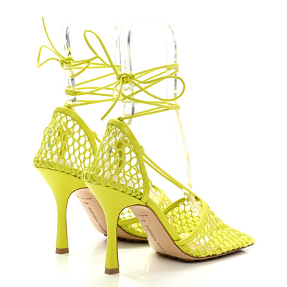 Bottega Veneta Mesh Nappa Stretch Ankle Tie Sandals 40 Kiwi 4 of 7