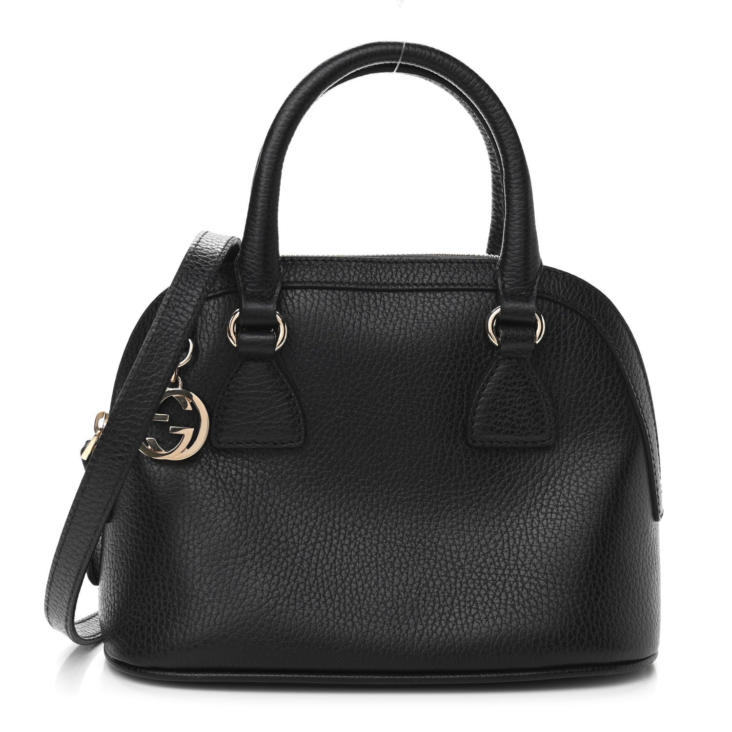 Gucci Dollar Calfskin Small GG Charm Dome Bag Black 1 of 9