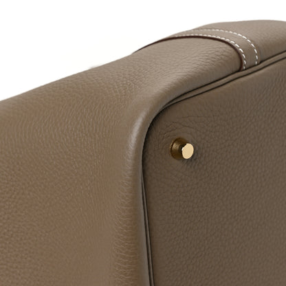 Hermes Taurillon Clemence Picotin Lock 22 MM Etoupe 10 of 13