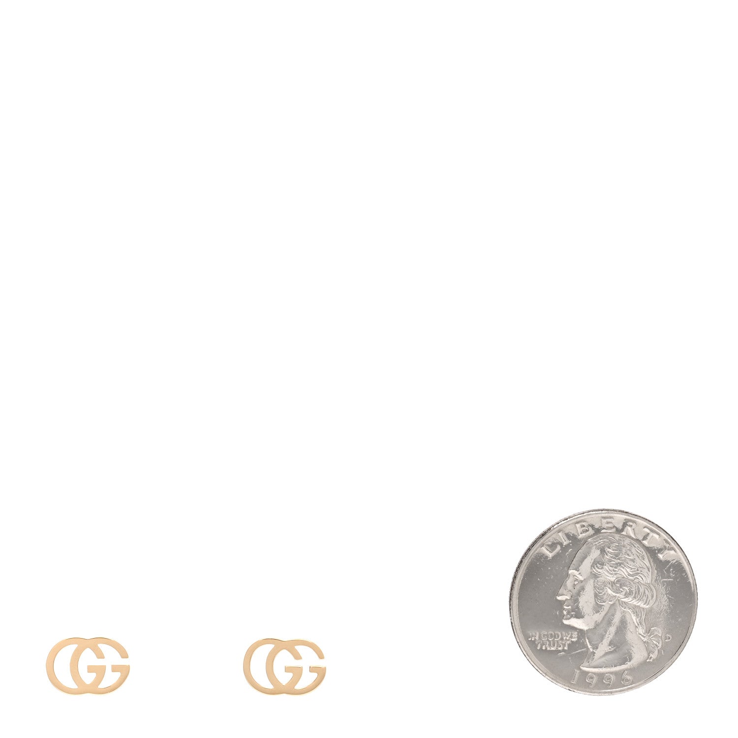 Gucci 18K Yellow Gold Running G Stud Earrings 2 of 4
