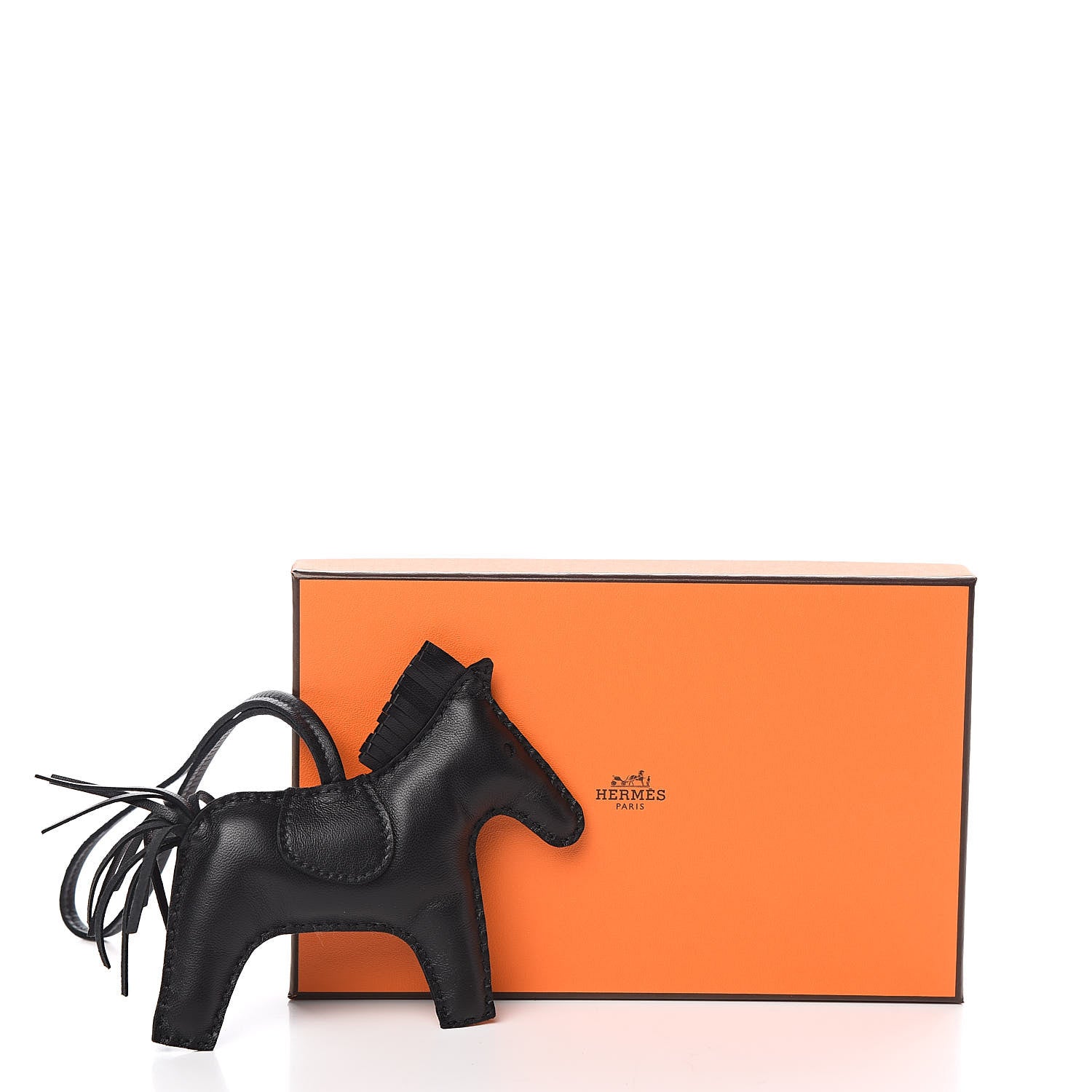 Hermes Milo Lambskin Grigri Rodeo Horse Bag Charm GM So Black 5 of 5