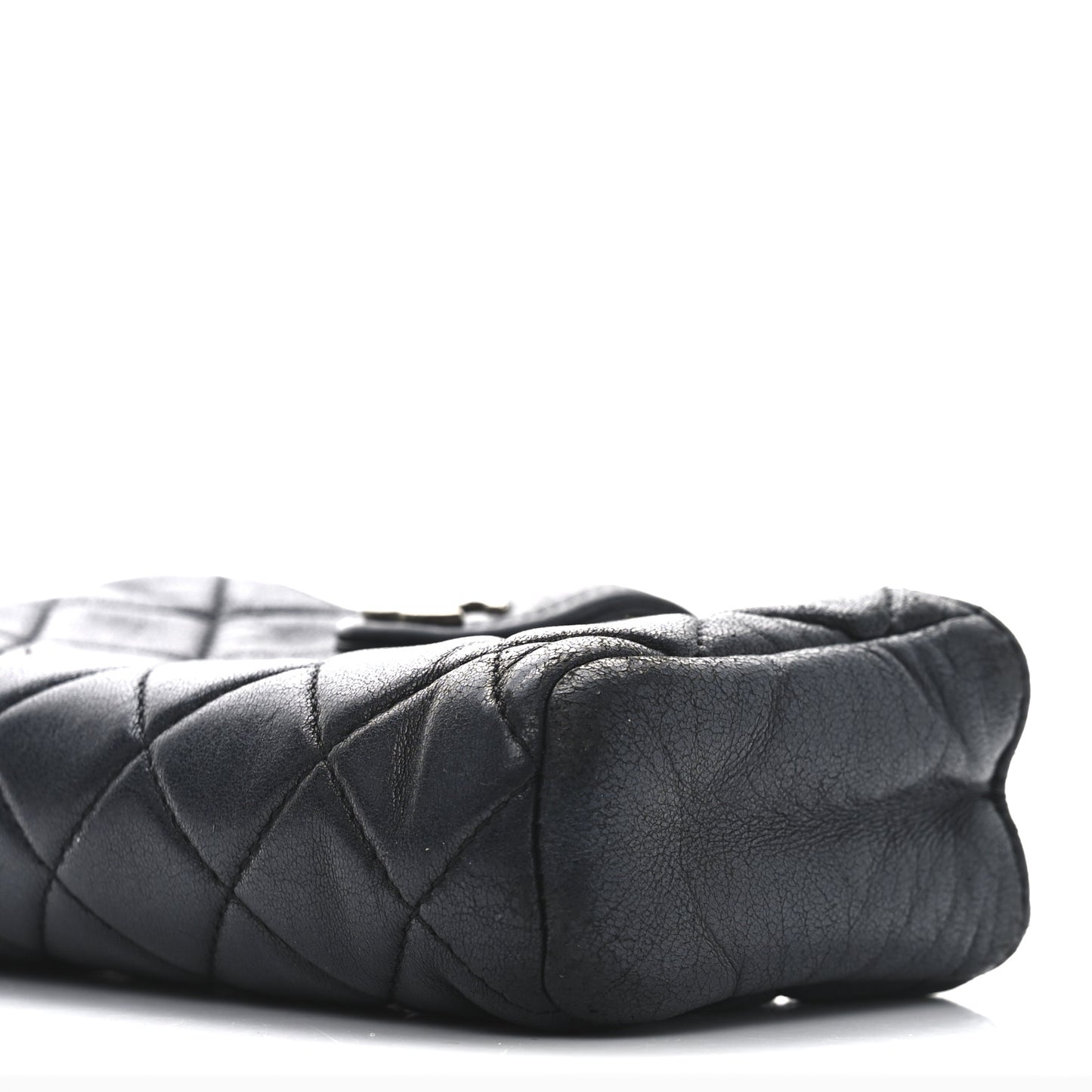 Lambskin Quilted Mini Phone Holder Clutch Black