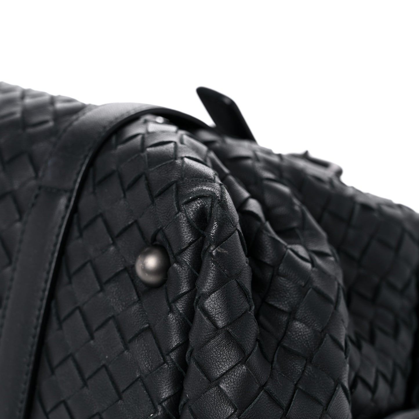 Nappa Intrecciato Montaigne Rings Satchel Black