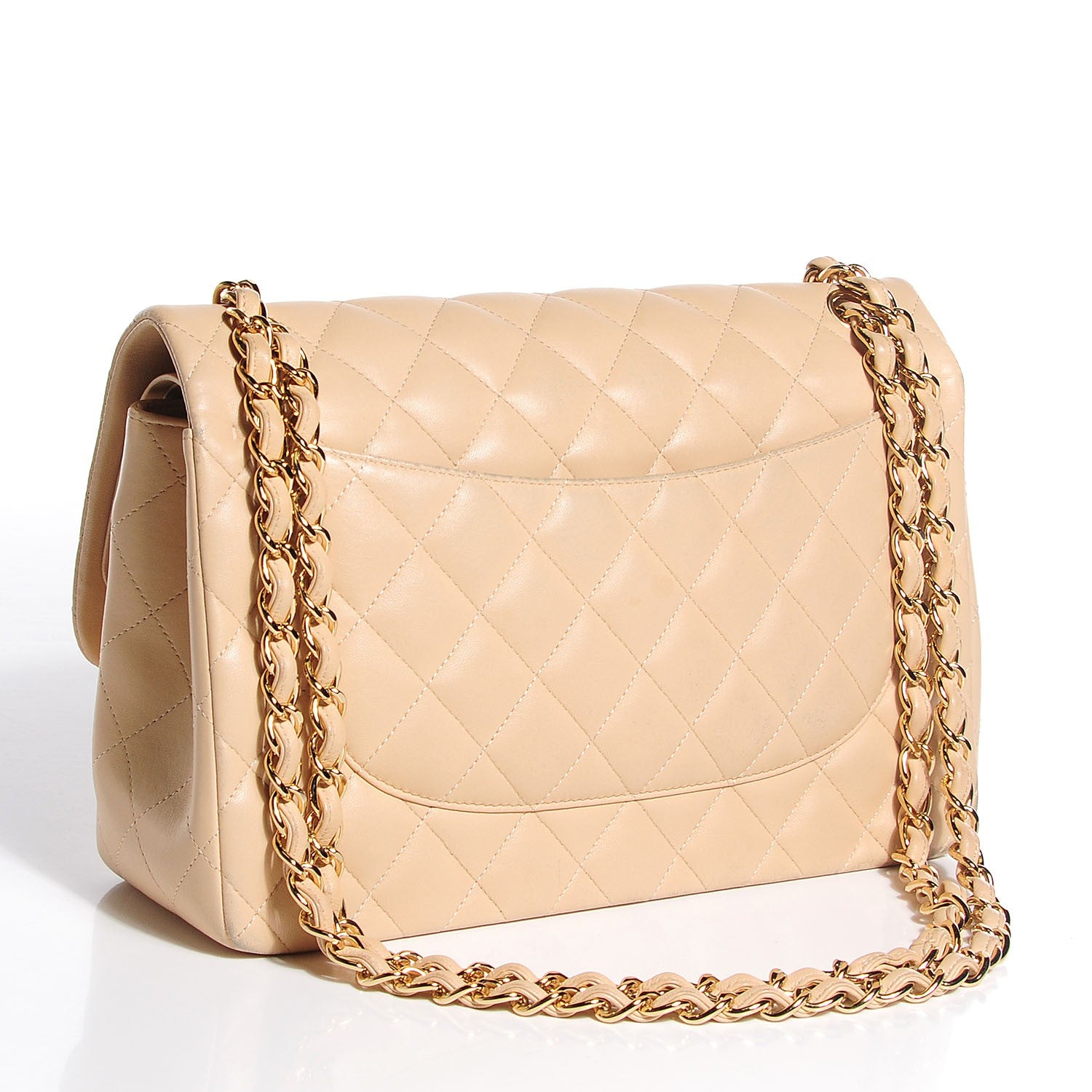 Chanel Lambskin Quilted Jumbo Double Flap Beige 3 of 9