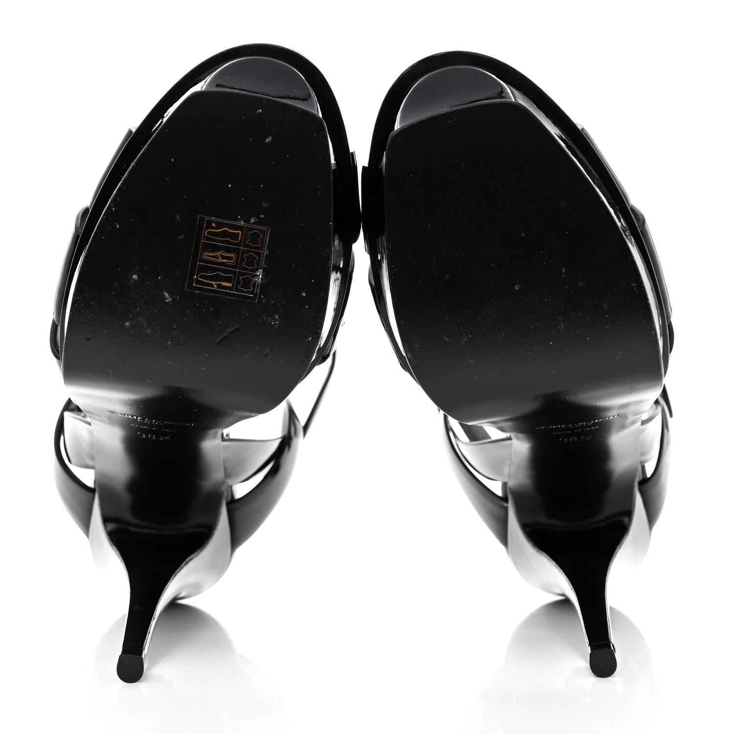 Saint Laurent Patent Tribute 105 Platform Sandals 38.5 Black 5 of 8