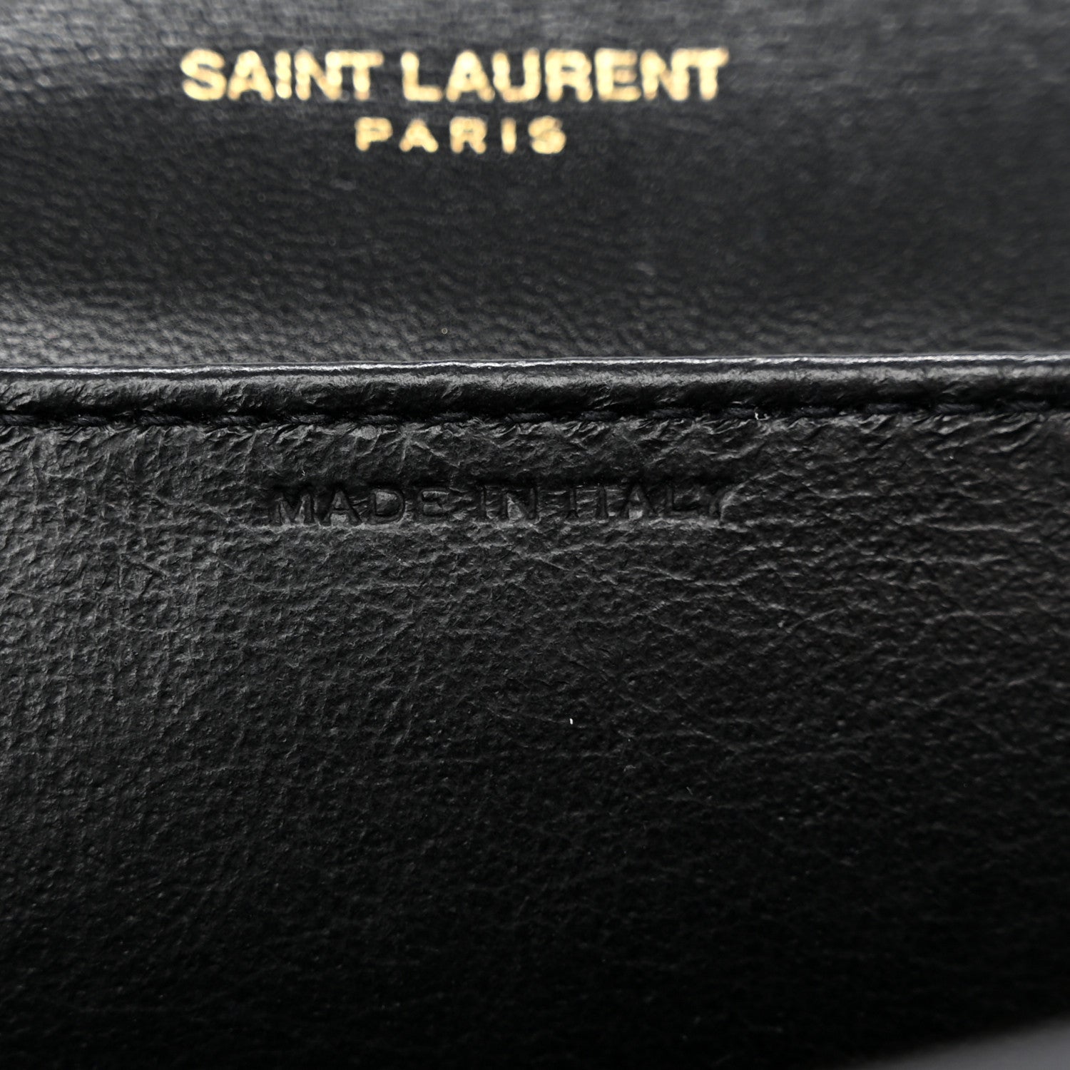 Saint Laurent Calfskin Crocodile Embossed Monogram Uptown Chain Wallet Black 8 of 13