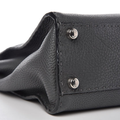 Fendi Cuoio Romano Selleria Bi-Color Medium Peekaboo Iconic Satchel Asfalto Latte 9 of 10