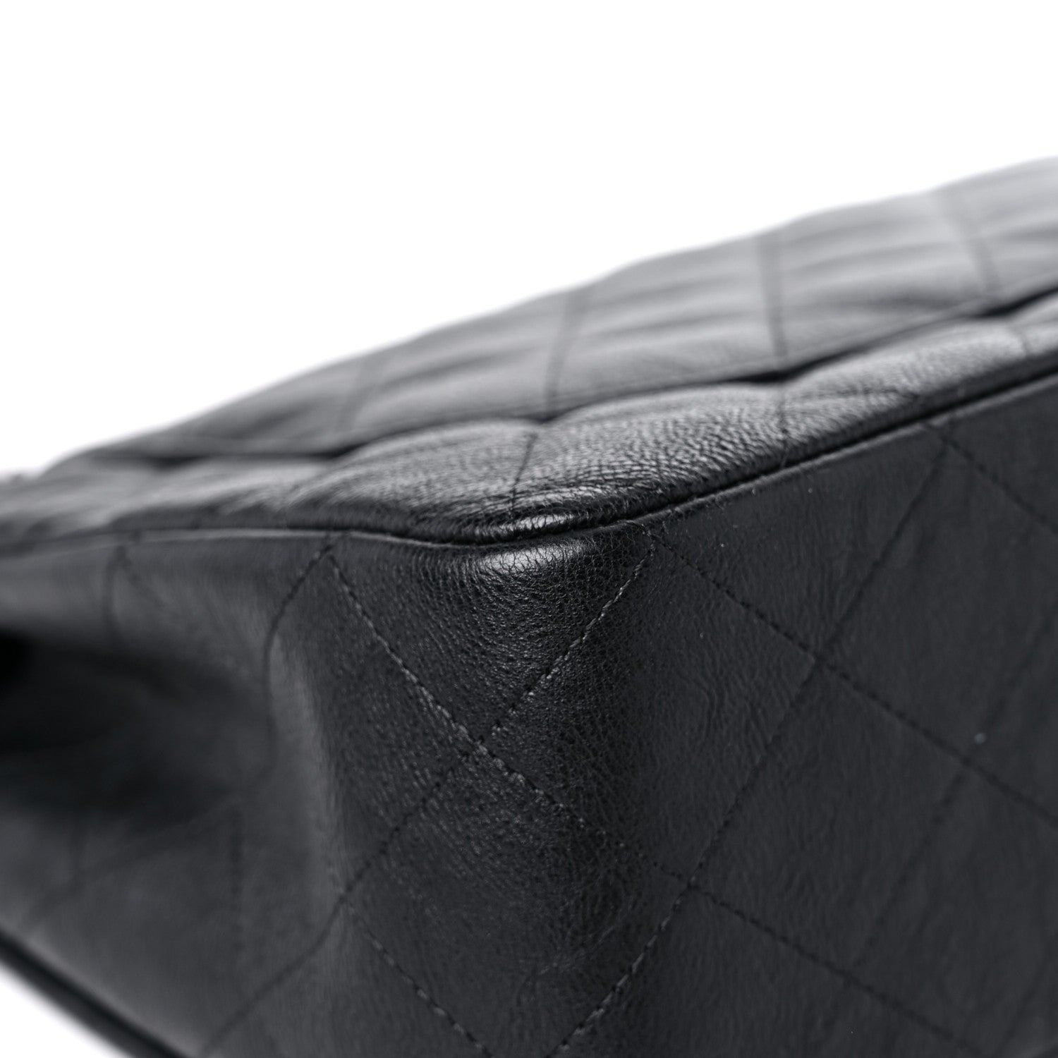 Chanel Crumpled Calfskin Quilted Jumbo Double Flap So Black 10 of 19