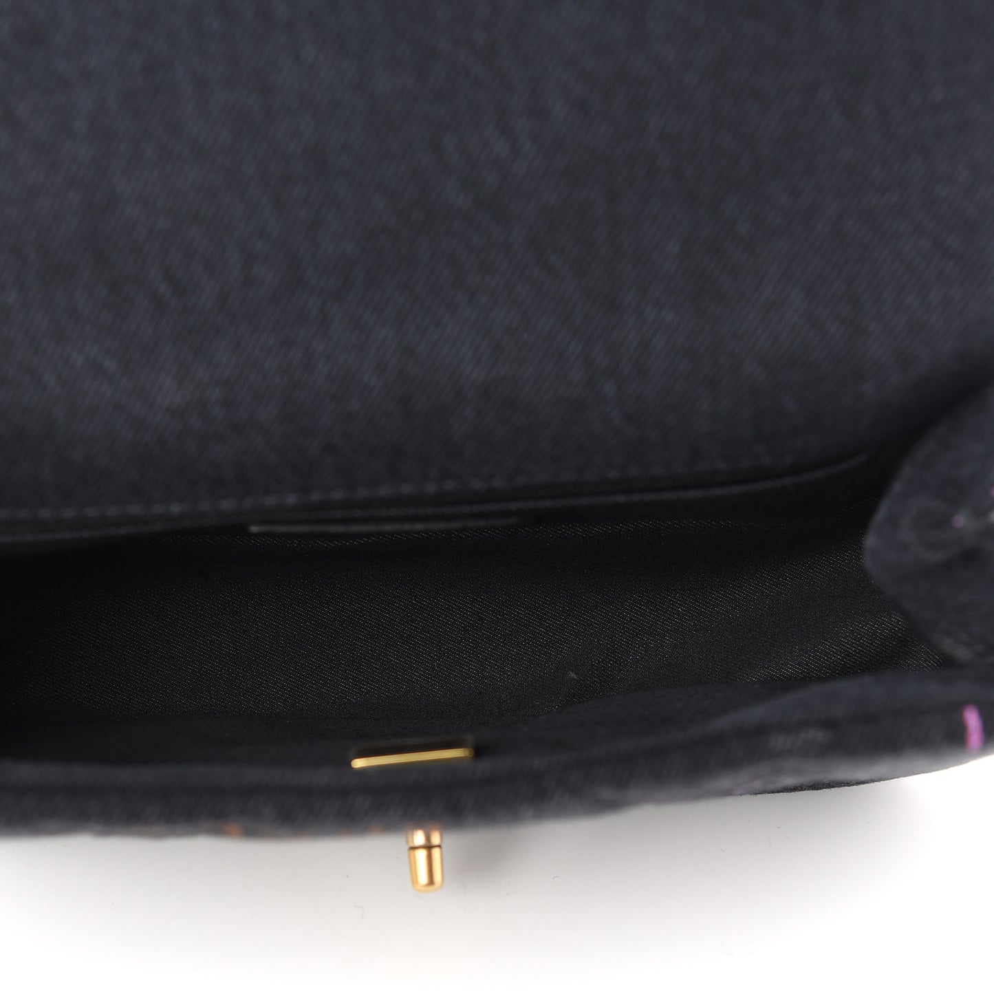 Denim Quilted Denim Mood Mini Rectangular Flap Black Multicolor