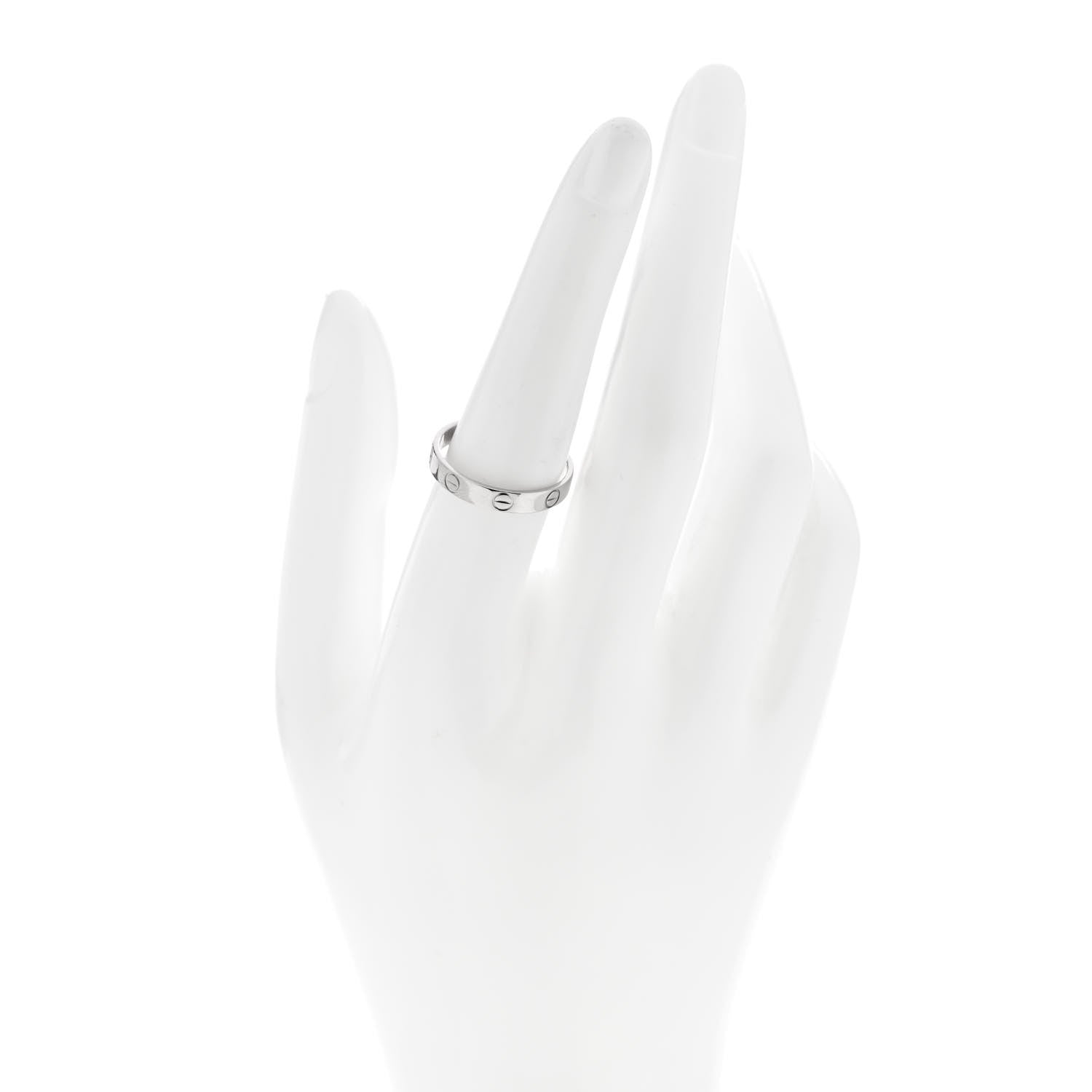 Cartier 18K White Gold 3.5mm LOVE Wedding Band Ring 56 7.5 2 of 4