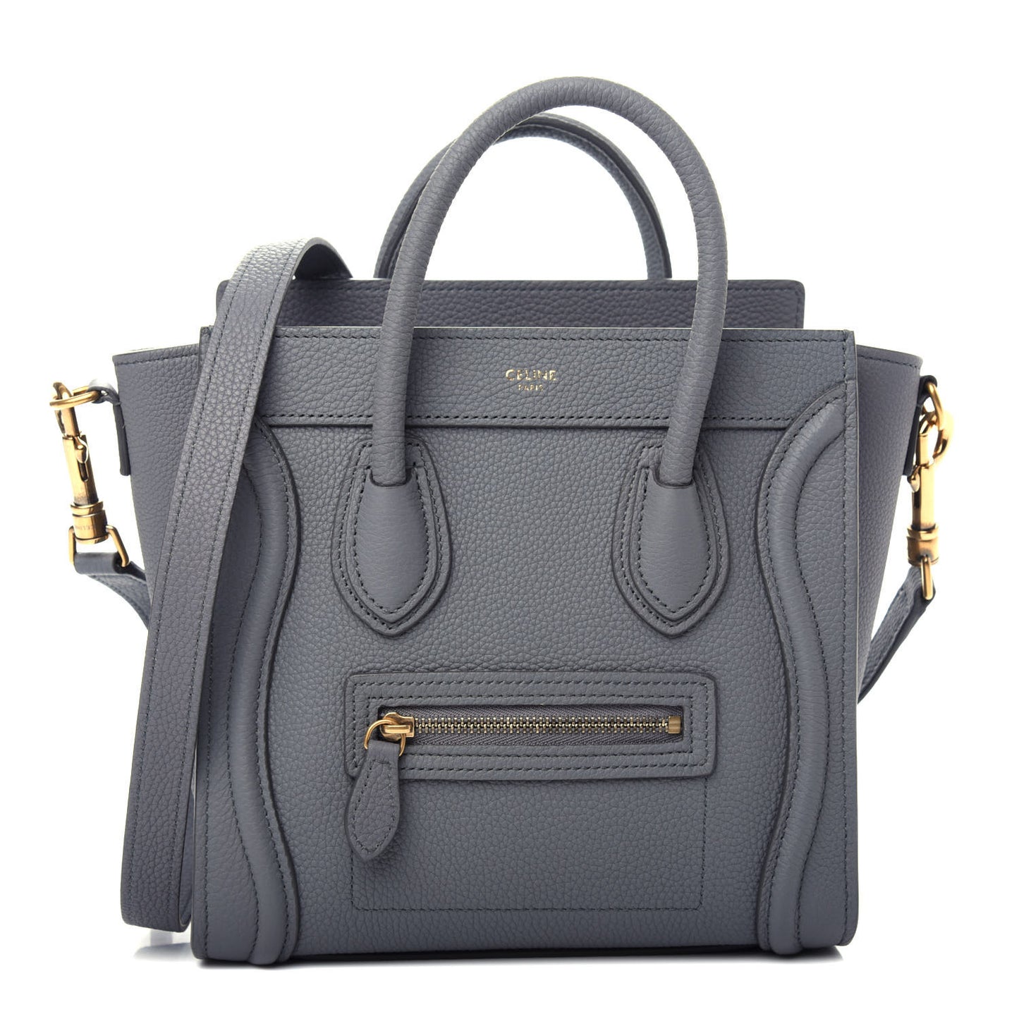 Baby Drummed Calfskin Nano Luggage Kohl