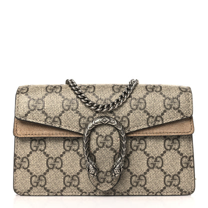 Gucci GG Supreme Monogram Super Mini Dionysus Shoulder Bag Taupe 1 of 8