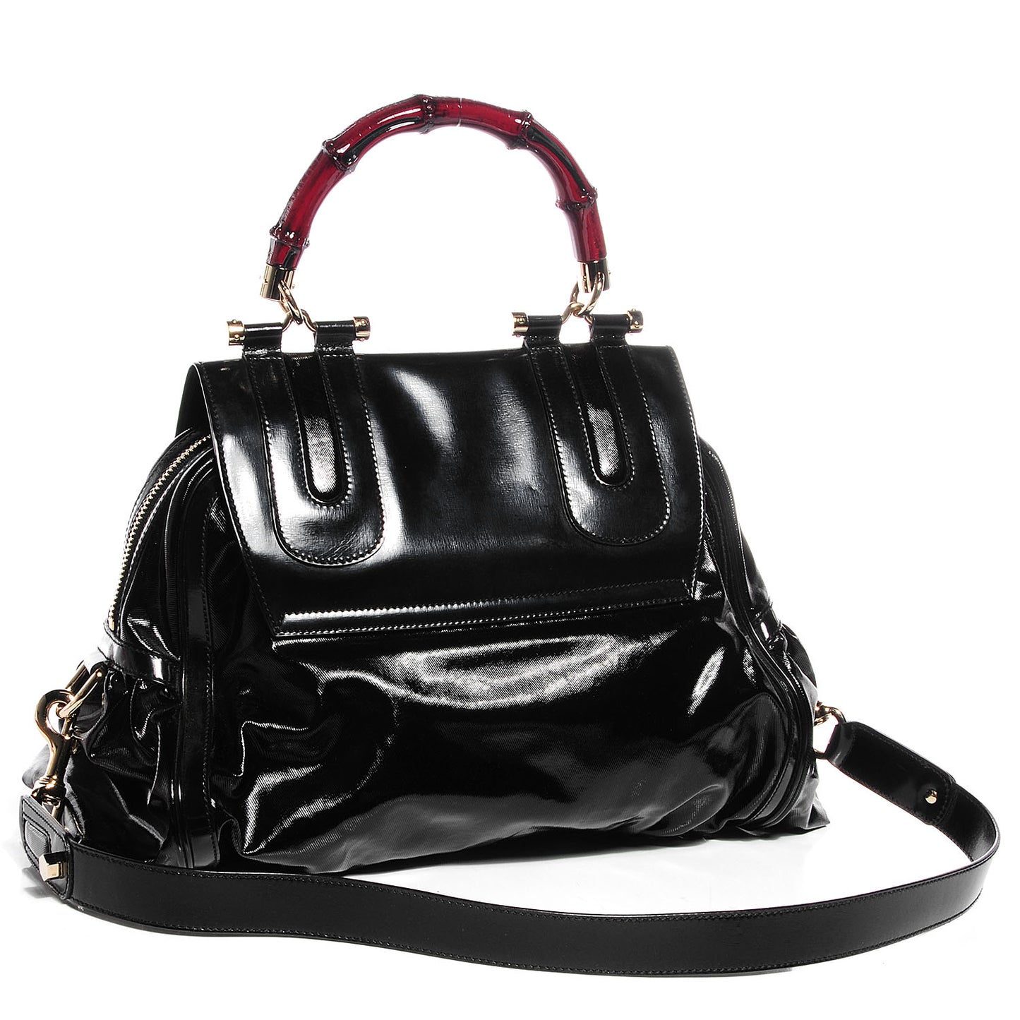 Dialux Pop Bamboo Handle Tote Black