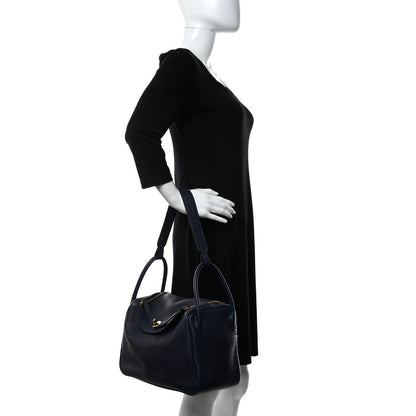 Hermes Taurillon Clemence Lindy 30 Bleu Nuit 2 of 11