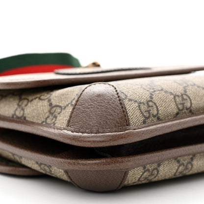 Gucci GG Supreme Monogram Web Small Neo Vintage Double Flap Messenger Bag Beige New Acero 11 of 12
