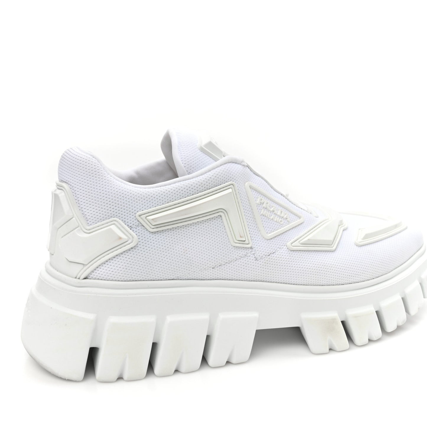 Rubber Technical Knit Fabric Triangle Logo Evolution 55mm Sneakers 39 White