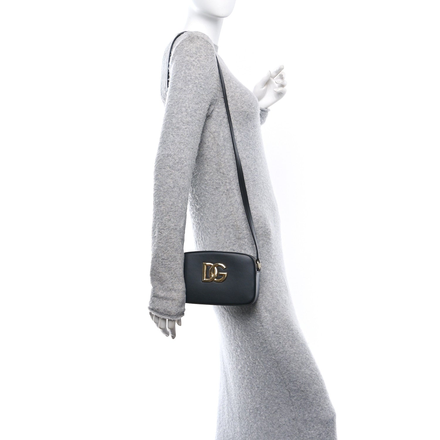 Dolce & Gabbana DOLCE GABBANA Calfskin Camera Crossbody Bag Black 2 of 9