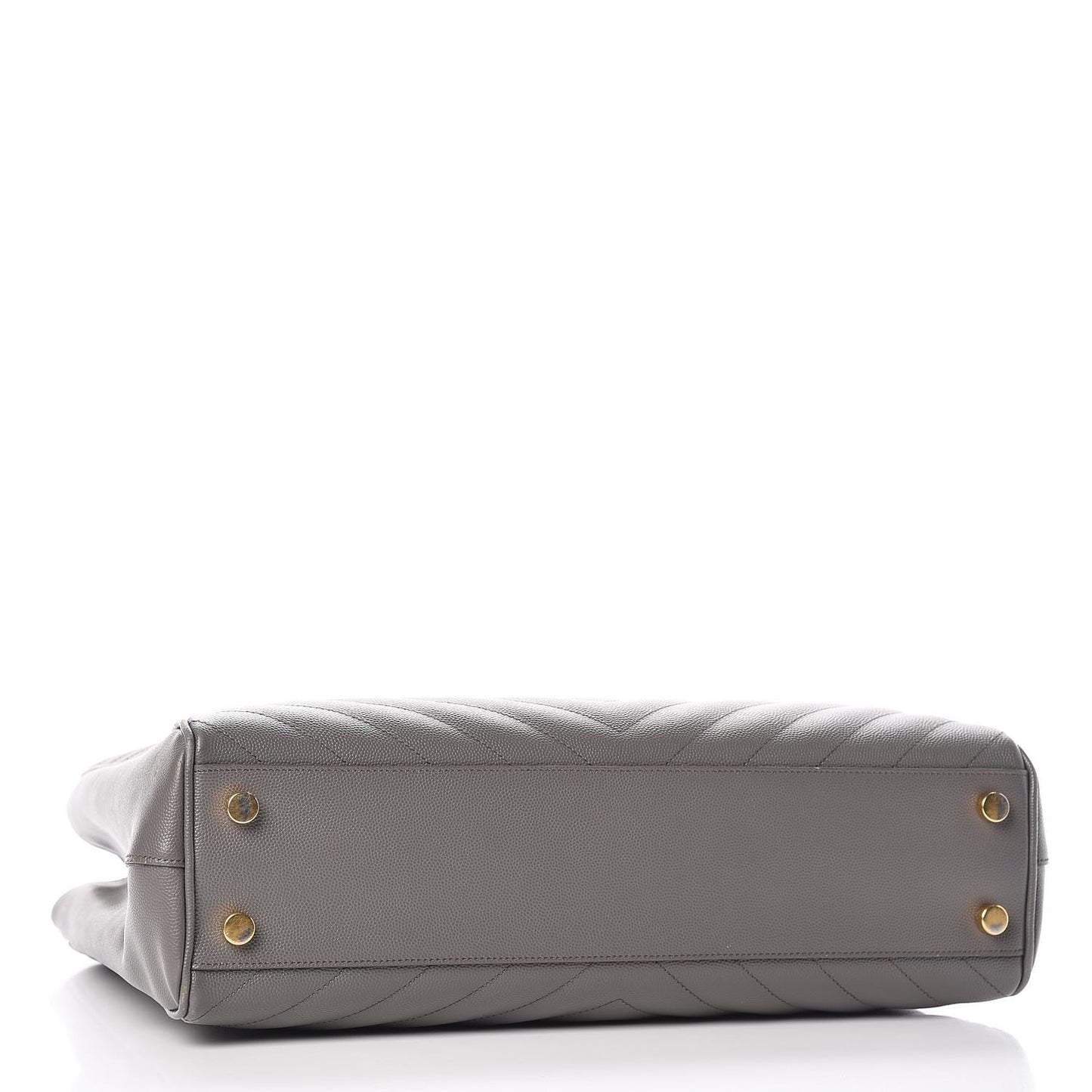 Grain De Poudre Matelasse Chevron Monogram Shopping Bag Fog