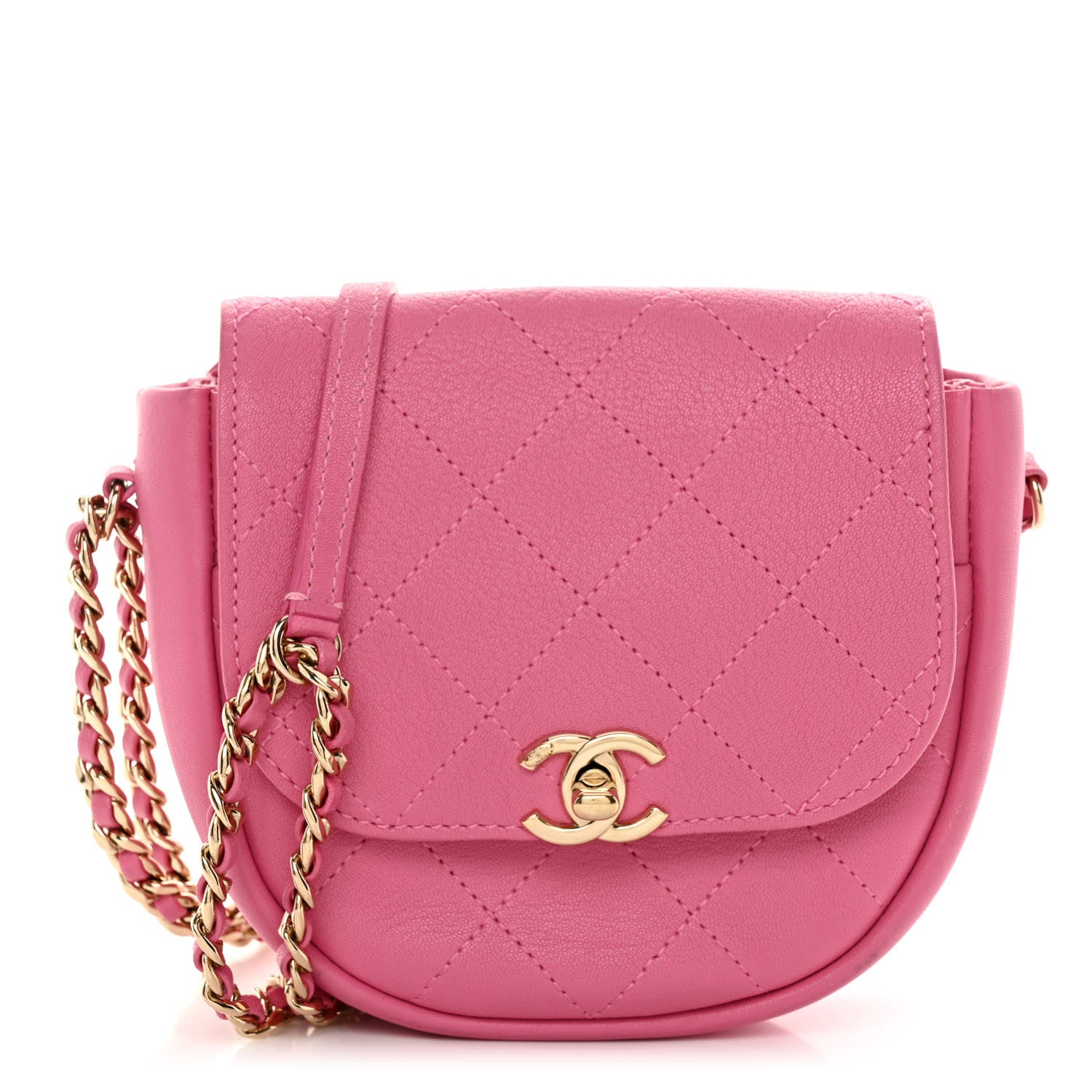 Chanel Goatskin Stitched Casual Trip Messenger Flap Pink 1 of 13