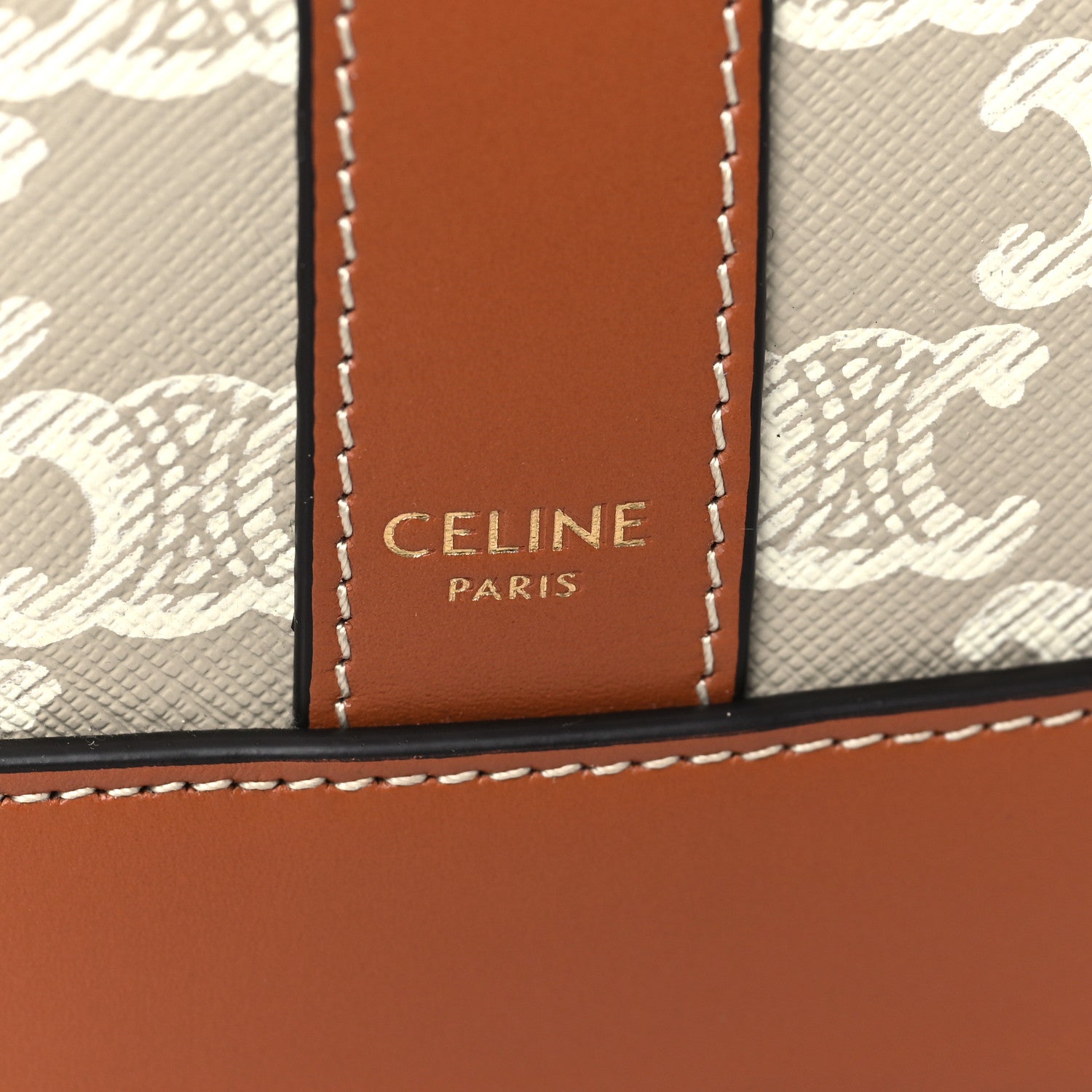 Celine Triomphe Canvas Calfskin Small Bucket Bag Grege 6 of 9