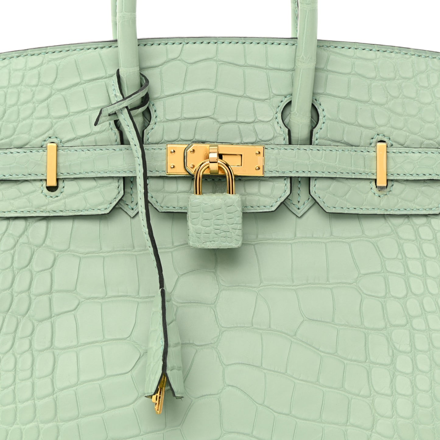 Matte Alligator Birkin 25 Vert D'eau