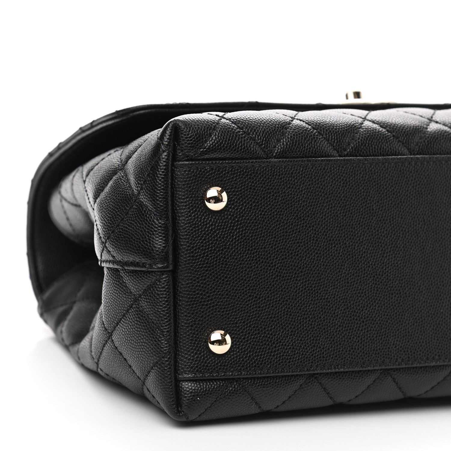 Chanel Caviar Lizard Embossed Quilted Small Coco Handle Flap Black 9 of 10