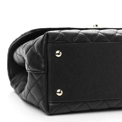 Chanel Caviar Lizard Embossed Quilted Small Coco Handle Flap Black 9 of 10