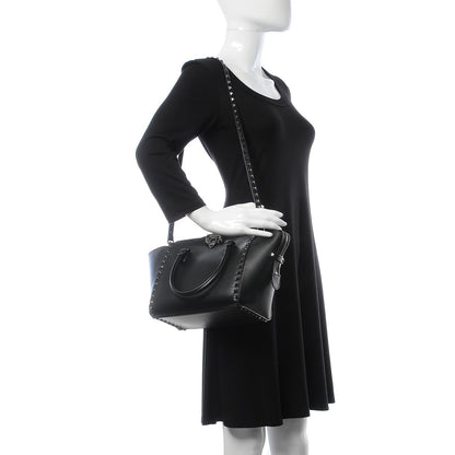 Valentino Garavani Vitello Small Rockstud Double Handle Tote Black 2 of 14