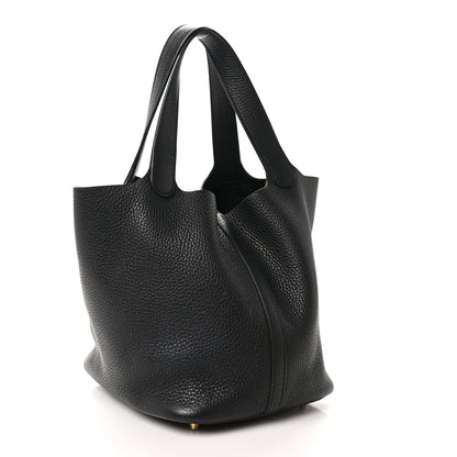 Hermes Taurillon Clemence Picotin Lock 22 MM Black 3 of 13