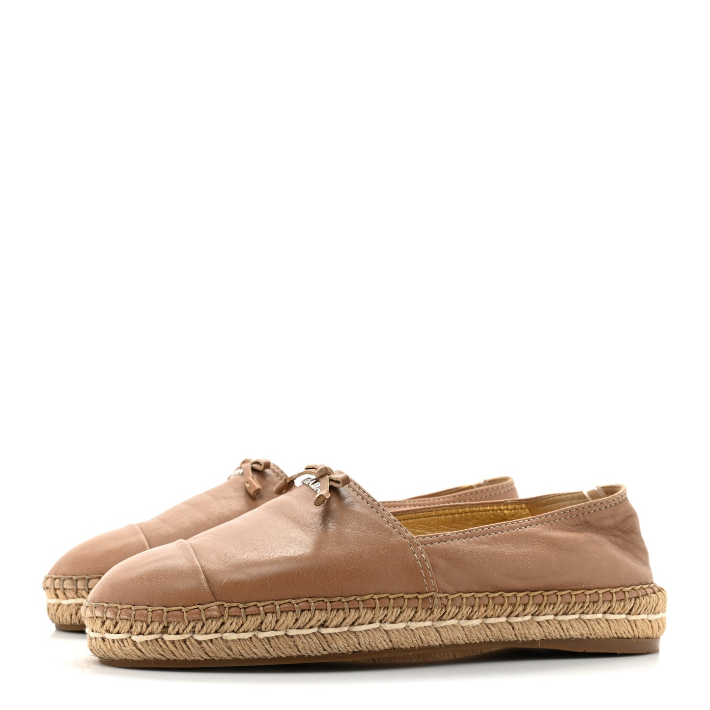Nappa Logo Cap Toe 20mm Espadrilles 38.5 Beige