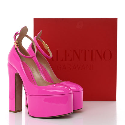 Valentino Garavani Patent Tan-Go 55/155mm Platform Pumps 37.5 Pink PP 9 of 9