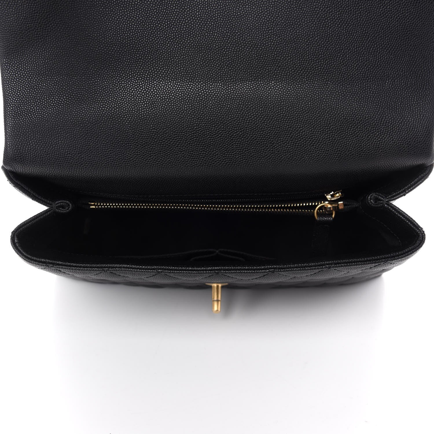 Chanel Caviar Lizard Embossed Quilted Small Coco Handle Flap Black 6 of 12