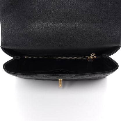 Chanel Caviar Lizard Embossed Quilted Small Coco Handle Flap Black 6 of 12