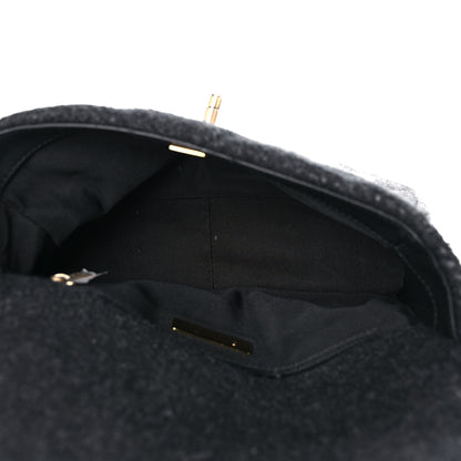 Chanel Wool Quilted Medium Chanel 19 Flap Black Grey 5 of 10