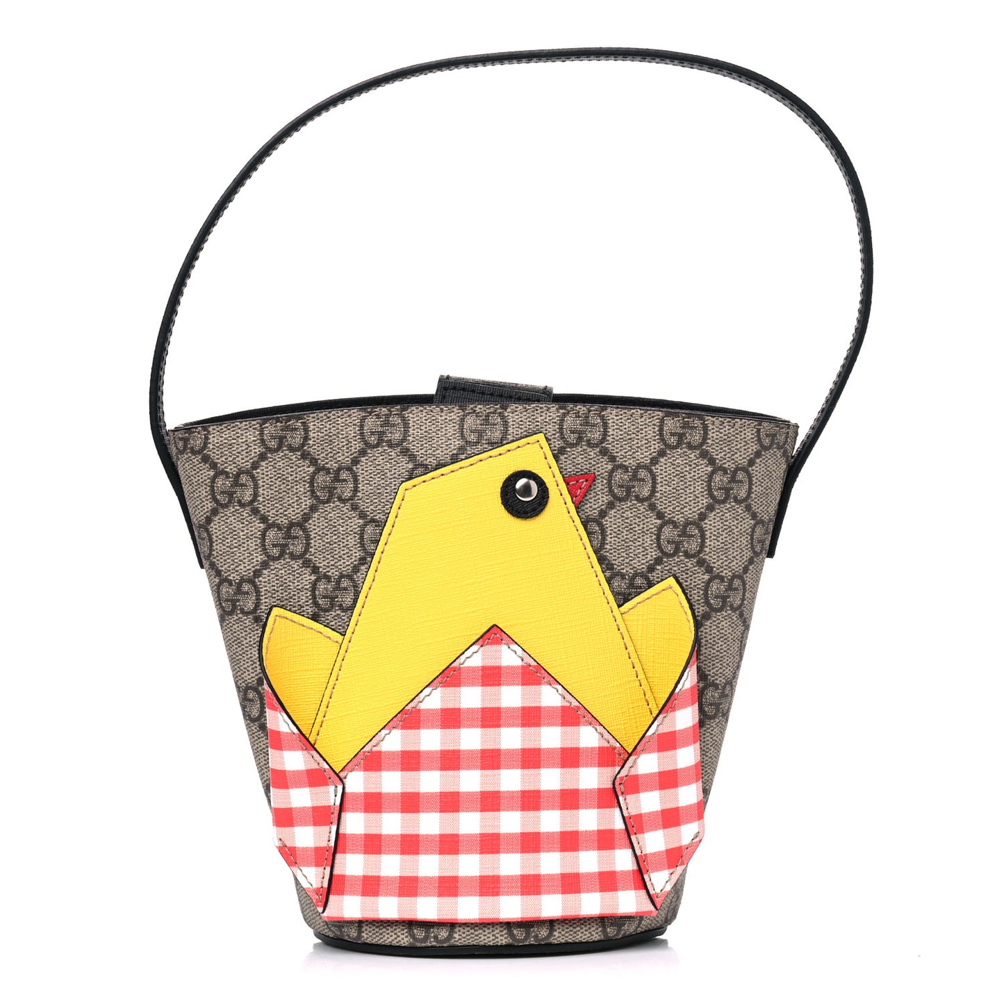 GG Supreme Monogram Childrens Chick Bucket Bag Black