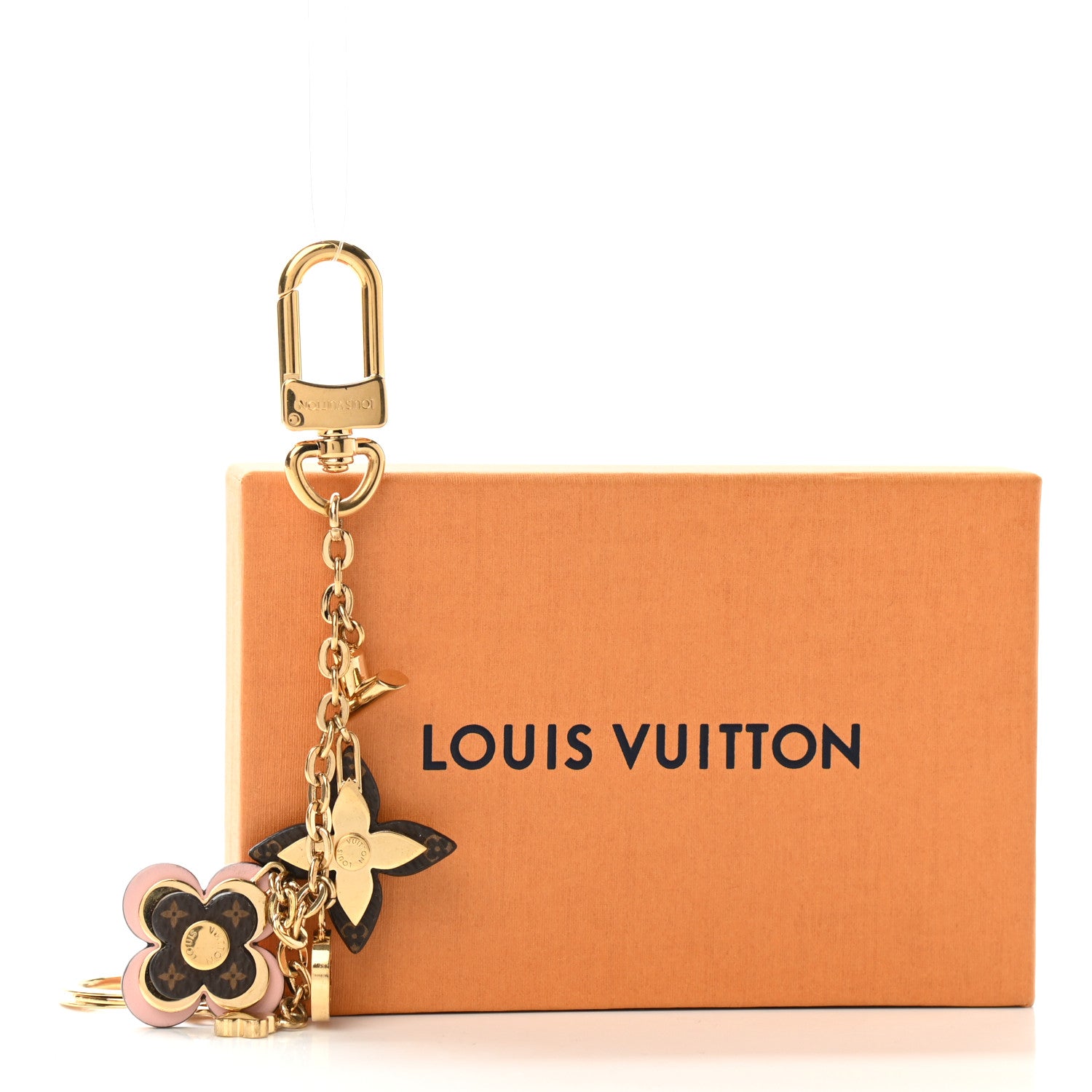 Louis Vuitton Brass Monogram Blooming Flowers Bag Charm Key Holder Rose Ballerine 5 of 5