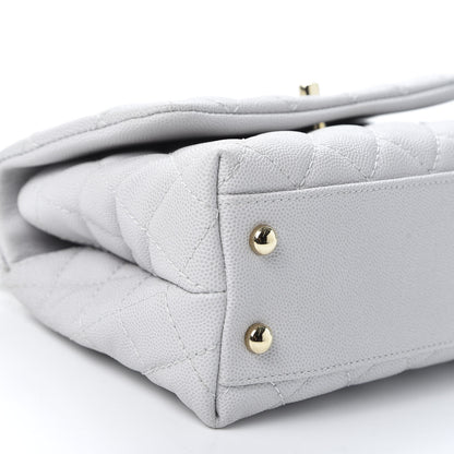 Chanel Caviar Quilted Mini Coco Handle Flap Light Grey 5 of 10