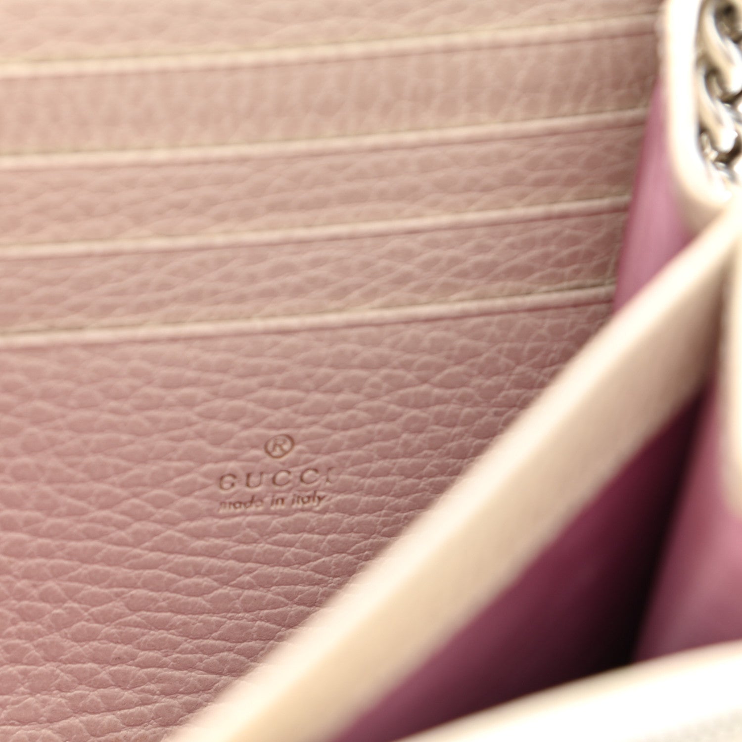 Gucci Dollar Calfskin Mini Dionysus Chain Wallet Mystic White 6 of 11
