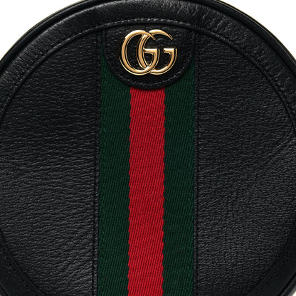 Gucci Grained Calfskin Web Mini Ophidia Round Backpack Black 7 of 10