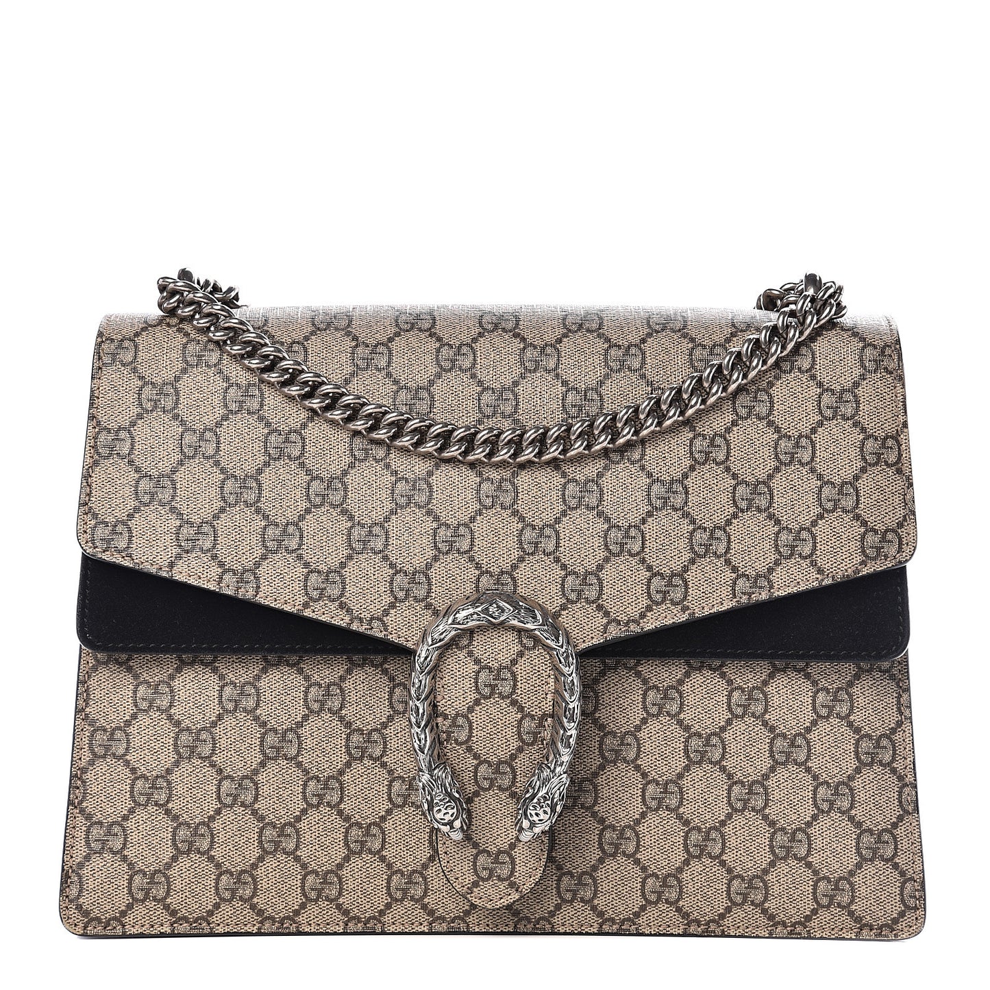 GG Supreme Monogram Medium Dionysus Shoulder Bag Black