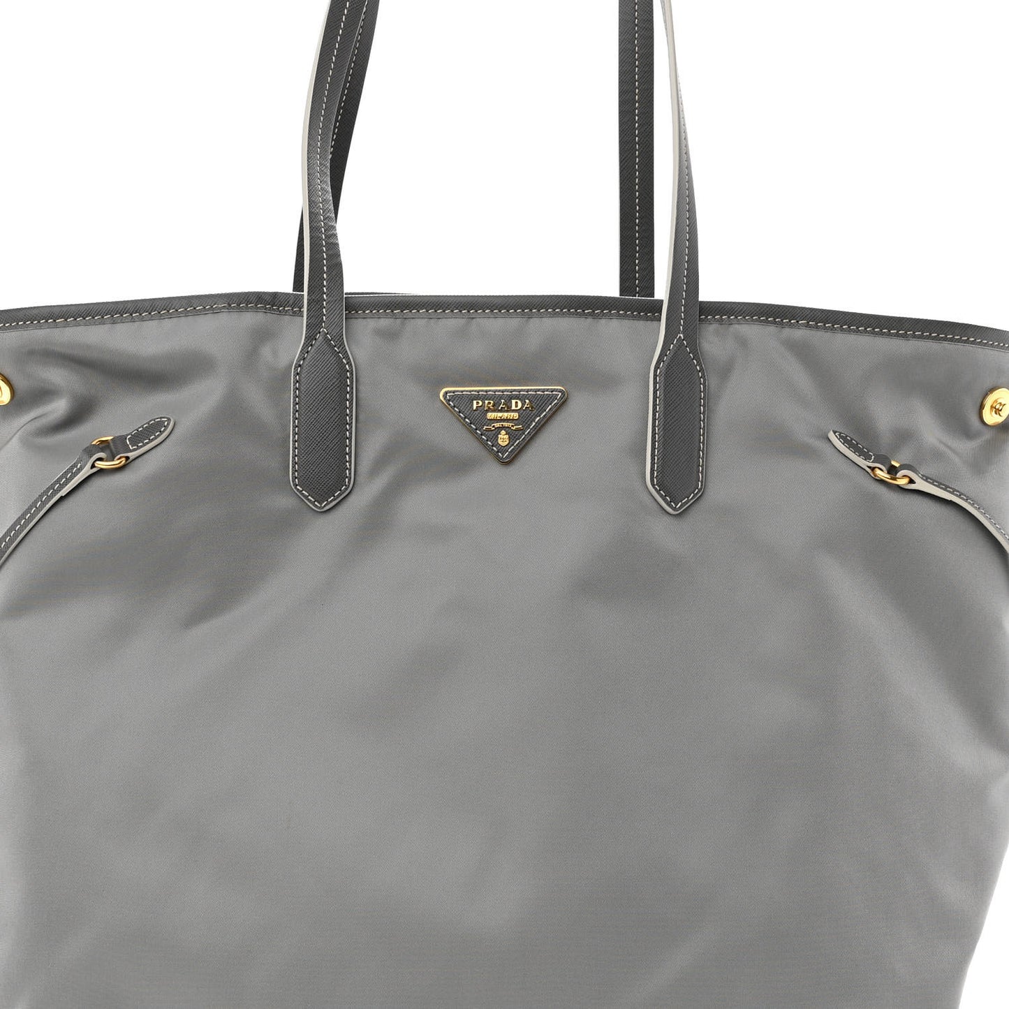 Tessuto Nylon Saffiano Tote Acciaio