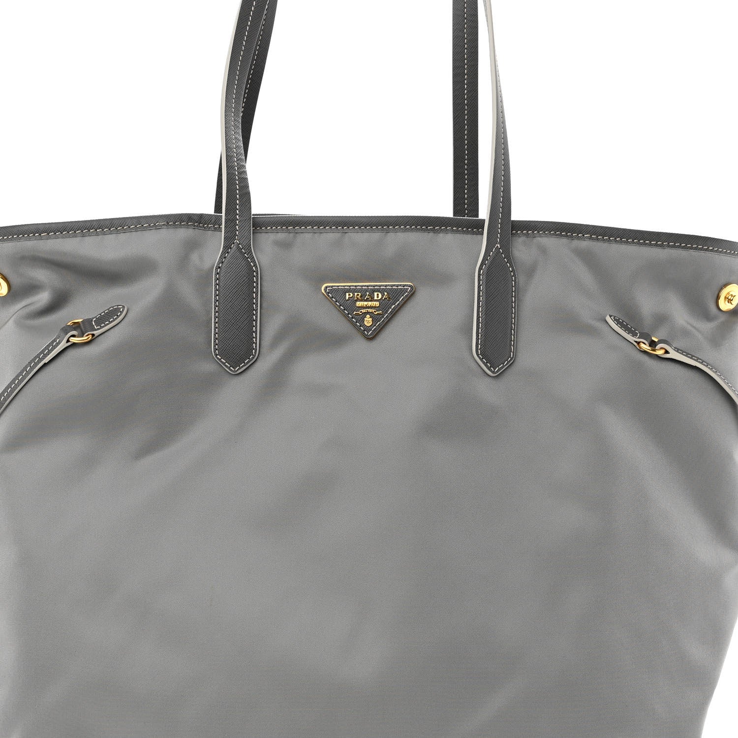 Prada Tessuto Nylon Saffiano Tote Acciaio 6 of 8