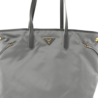 Prada Tessuto Nylon Saffiano Tote Acciaio 6 of 8