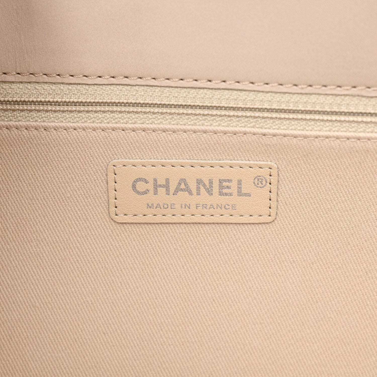 Chanel Calfskin Double Stitch Large Hamptons Flap Bag Beige 6 of 10
