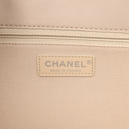Chanel Calfskin Double Stitch Large Hamptons Flap Bag Beige 6 of 10