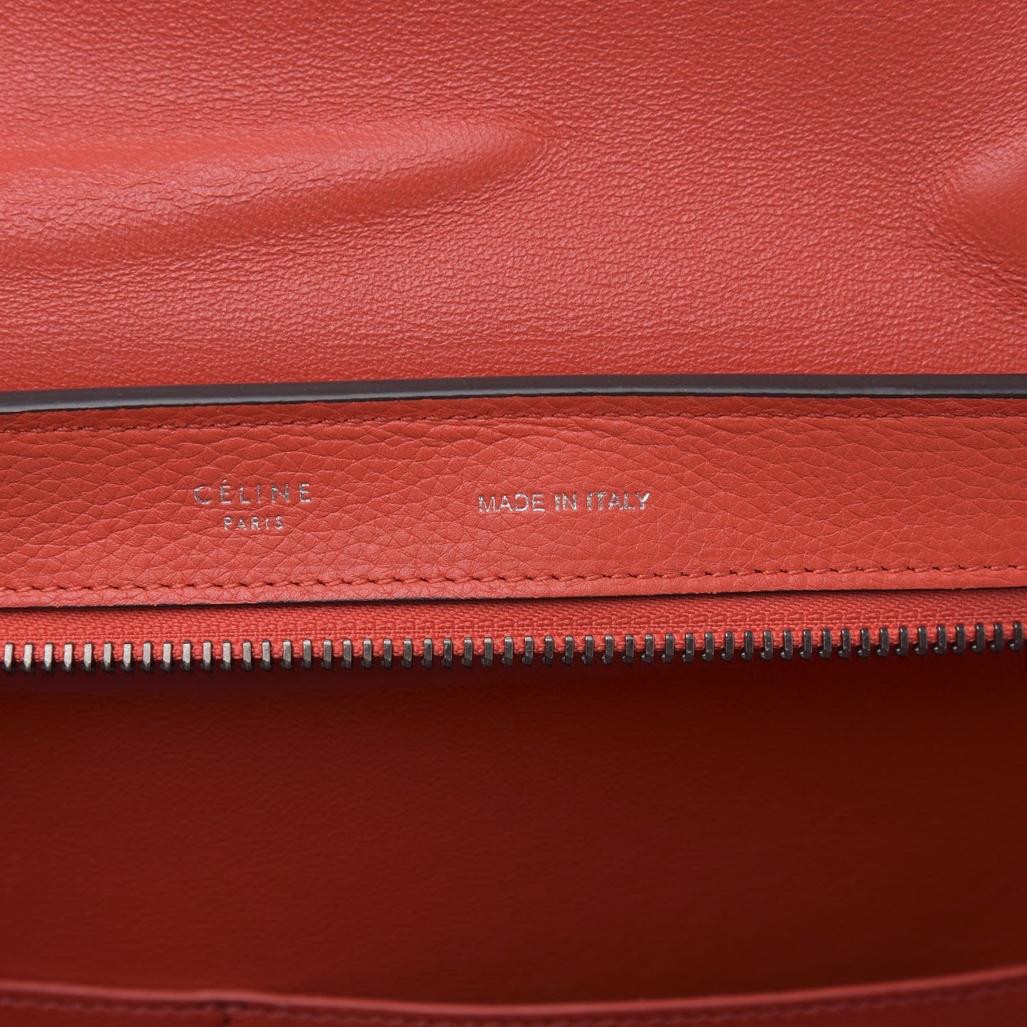 Drummed Calfskin Suede Small Trapeze Vermillion