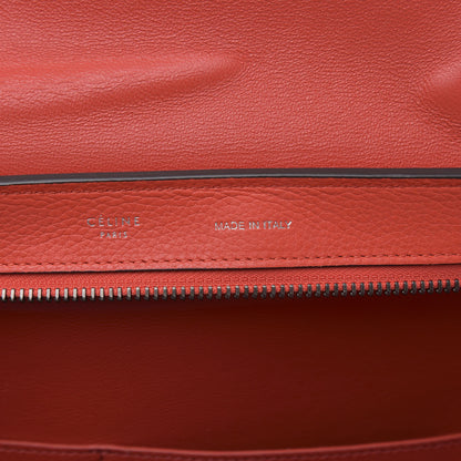 Celine Drummed Calfskin Suede Small Trapeze Vermillion 7 of 11