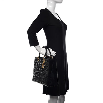 Christian Dior Patent Cannage Large Lady Dior Black 2 of 10